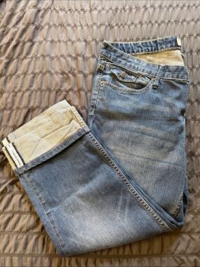 Banana Republic Women's Dark Blue Denim cuffed capri